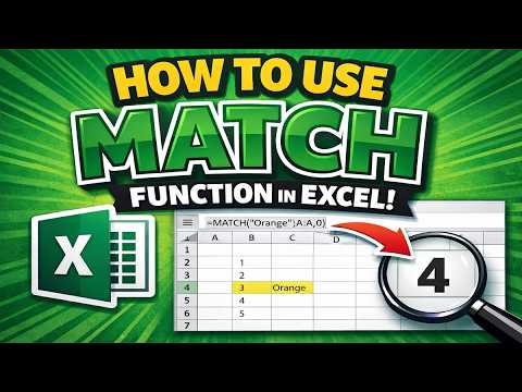 How to use the MATCH function in Excel