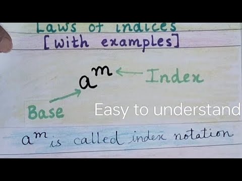 Laws of indices with examples.