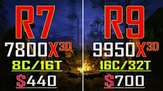 RYZEN 7 7800X3D vs RYZEN 9 9950X3D || PC GAMES TEST ||