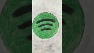 Draw Spotify logo with Coloured Pencil #trending #spotify #shorts #KalveenArt