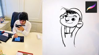quick one minute tutorial procreate making cartoon