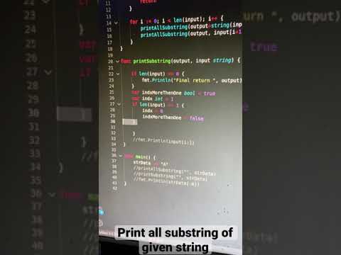 All substring using golang #golang #coding #python #shorts #programming #algorithm #leetcode