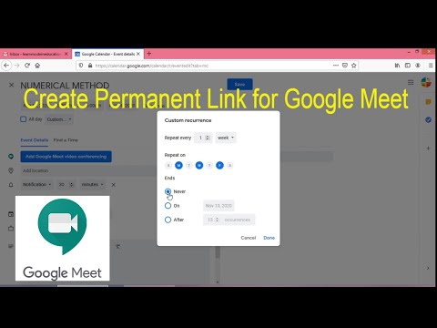 How to create permanent link for google meet classes | Schedule Meeting
