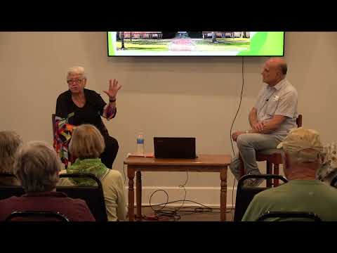 Joy Wallace Dickinson talks with Jim Crescitelli at the Winter Garden Heritage Foundation