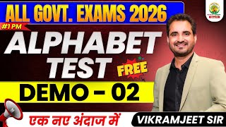 Alphabet Test Demo 02 | All Govt Exams 2026 | Free Reasoning Test | Vikramjeet Sir