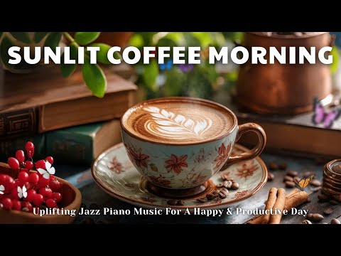 Sunlit Coffee Morning ☕ | Uplifting Jazz Piano Music For A Happy & Productive Day