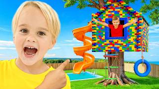 Kids built a Lego Tree House! - funny videos for kids