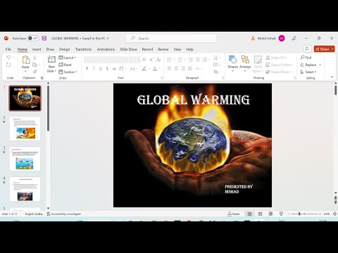Powerpoint Presentation In Hindi| Global Warming |ग्लोबल वार्मिंग पर प्रेजेंटेशन बनाना सीखे