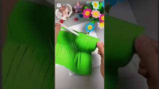 membuat vas bunga dengan kertas origami #craft #origami #creative