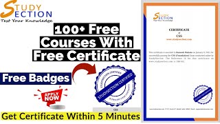 100+ Free Courses With Free Certificate | Free Badges | Free Certificate Course Online