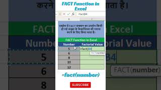 How to use the FACT (Factorial) function in Excel #Excel