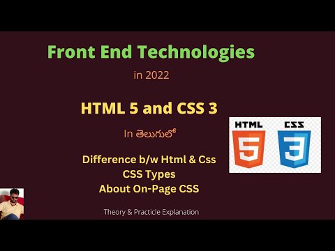 2.HTML 5 and CSS 3 in Telugu | On-Page CSS | #tvstreetechnologies