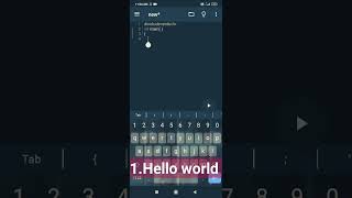 how to write program| Print hello world in phone using cxxdroid app #cxxdroid. #short