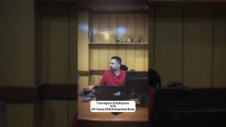 “Boss: Pretends to know everything 😎, Employee: Actually busy in work 😅”