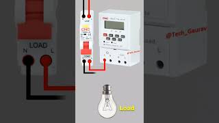 CNC Electric - digital Timer switch connection with load #kg316t @Tech_Gaurav