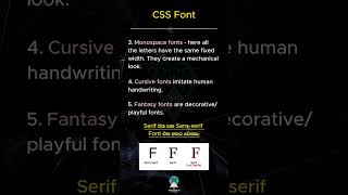 CSS Font | Short Note | @techgeeklkofficial #html #css3 #css3course #cssmcq #csstutorialscool