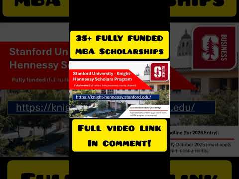 🎓 35 Fully Funded MBA Scholarships for 2026/27! Study FREE abroad 🌍 #MBA #Scholarships #StudyAbroad