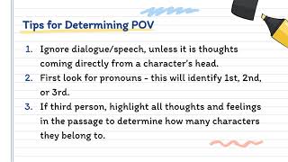 Story Elements: Point of View
