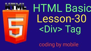 html coding lassen 30 for beginners in Hindi tutorial div tag tutorial @khanjicoding62