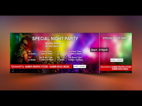 How to design event ticket in photoshop tutorial