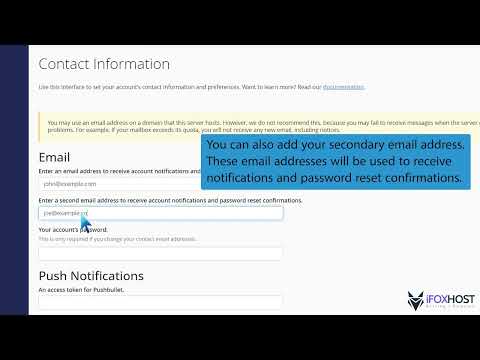 How to update your contact information in cPanel with iFOX HOST