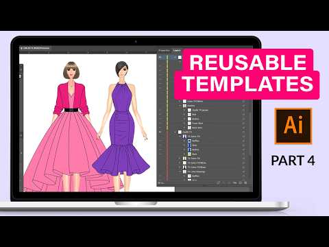 How to Organize Reusable Dress Templates in Adobe Illustrator for Fashion Illustration PART 4