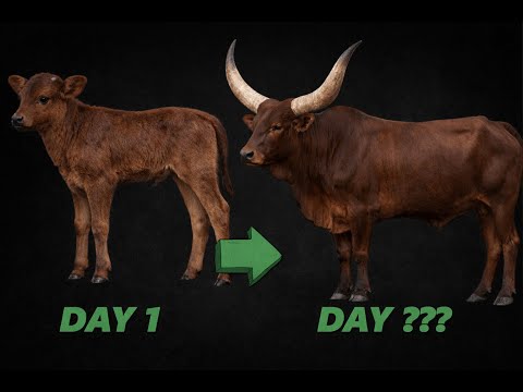 Timelapse Growth: Ankole-Watusi from Day 1 to Maturity | AI & Evolution