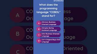 👨‍💼💻 COBOL: The OG Business Language | #shorts #quiz #learning #gk