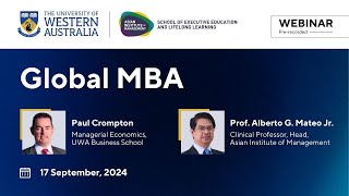 Online Webinar | Global MBA Program | AIM UWA | 17th September 2024