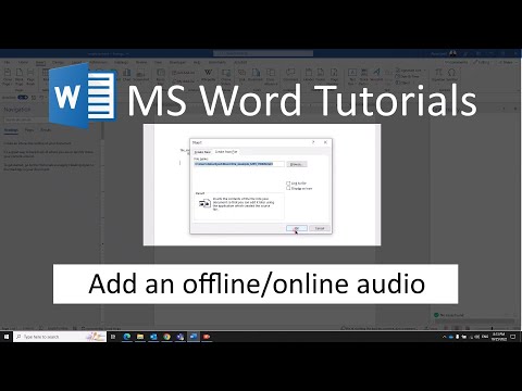 How to insert an offline/online audio file in MS word