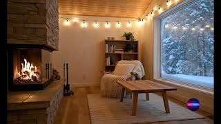 Gentle Fireplace & Snowstorm 🔥❄️ Peaceful ASMR |Smoothscroll 