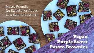 Vegan Purple Sweet Potato Brownies | Simple Macro-Friendly Healthy Dessert Recipe