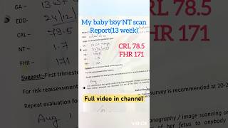 NT scan report at 13 weeks #pregnancy #ultrasound #ntscan #babyboy #cute  #baby #trending #newborn
