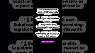 Various Doctrines of Constitution #judiciary#lawexam #legalupdates #law #ytshorts #constitution
