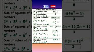 Sum of some special series #mathshorts #mathreels #mathformula