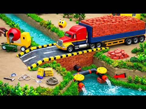 DIY diorama making mini motor water pump & Bridge Collapse  & ReConstruction Science project