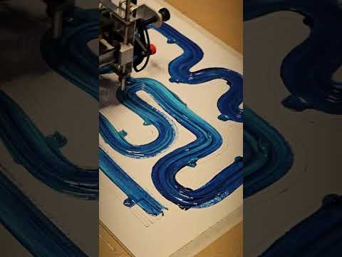 Generative Art Axidraw Acrylic and Gouache Painting #genart #plotterart