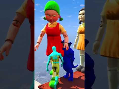 GTA V Spider-Man & Color Minions Epic Ragdoll Physics Funny and Fails #shorts​ #gtav