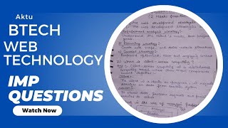 Web Technology| Most important questions🔥|aktu| btech| 3rd year #webtechnology #oneshot #imp #ques