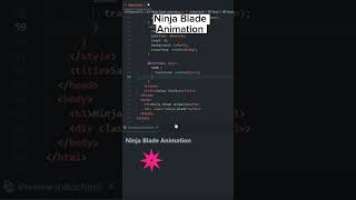 Ninja Blade Animation HTML CSS JavaScript #shorts