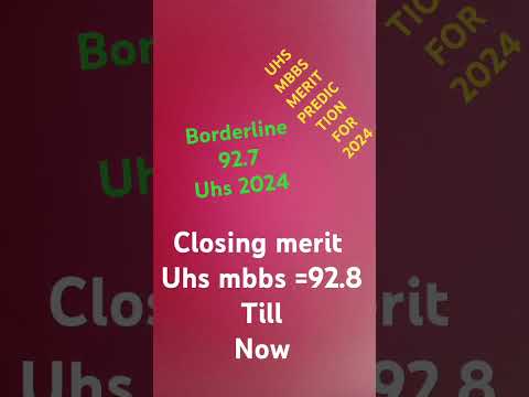 Uhs 2024 merit prediction after results of uhs mdcat