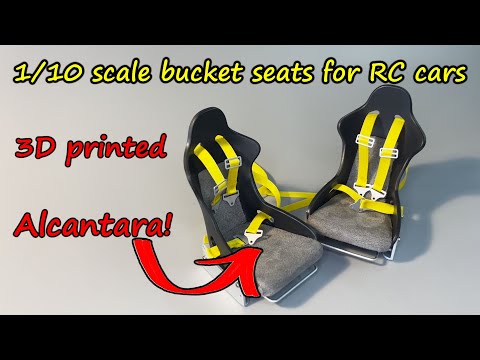 3d printed bucket seats with alcantara for 1/10 scale car model