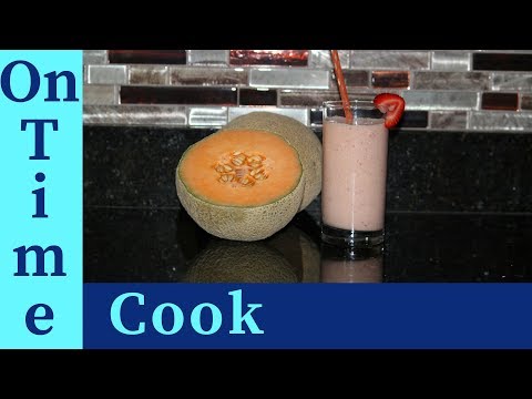 Muskmelon Smoothie / Muskmelon Strawberry smoothie
