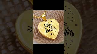 Silver Women Heart Necklace - Follow Your Dreams Snake Chain