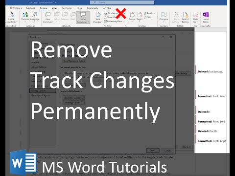 Disable reappearing track changes in MS Word