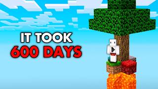 600 DAYS IN THE HARDEST SKYBLOCK EVER in Minecraft Hardcore