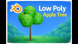 Low Poly Apple Tree in Blender | Stylized 3D Modeling #blender #lowpoly #3dmodeling #blendertutorial