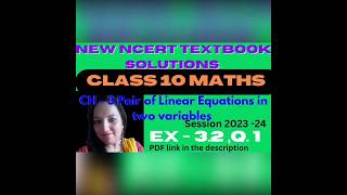 Pair of Linear Equations in Two Variables Solutions Class 10 Maths ch 3|Ex 3.2(Q1)|New NCERT #shorts