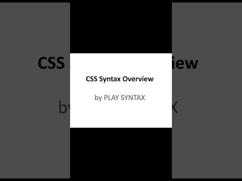 CSS Syntax in 24 Seconds.! 💻|Web Dev Basics #shorts #css