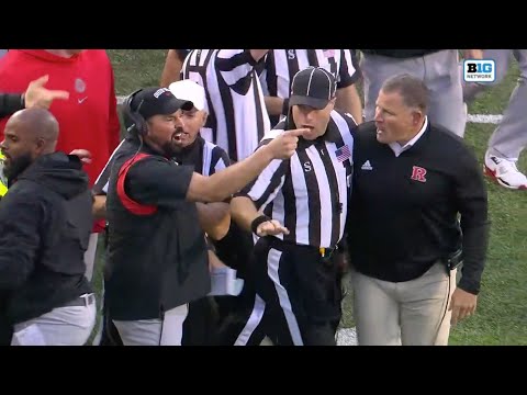 Rutgers' head coach and Ohio State's head coach go at it on sidelines